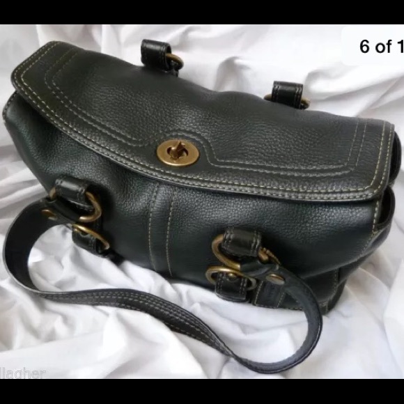 COACH Chelsea Black Pebbled Leather Satchel/Tote - Picture 7 of 8